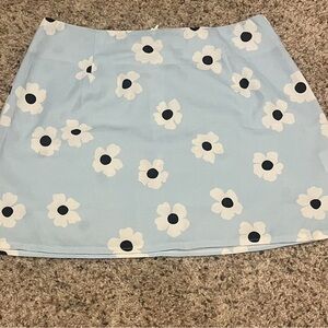 Princess Polly Light Blue Floral Mini Skirt